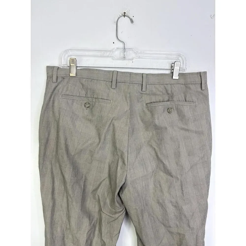 Banana Republic Pants Mens 35 Non Iron Slim Fit Glen Plaid Career Office Work
